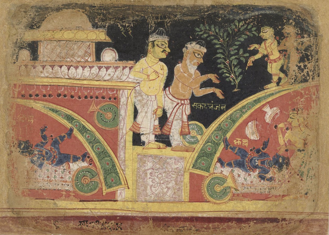 Krishna velter vognen, anonym, ca. 1520-30 av Unbekannt Unbekannt