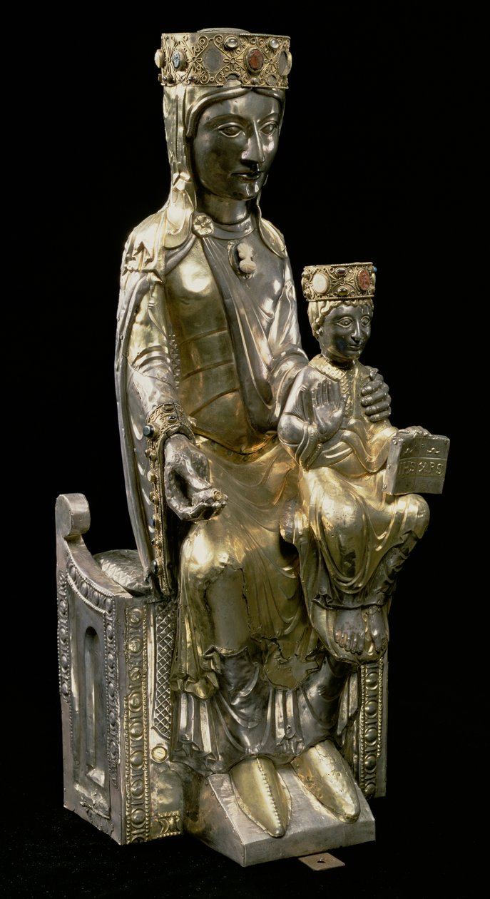 Madonna and Child Enthroned, statuett, fransk, 1100-tallet av Unbekannt Unbekannt