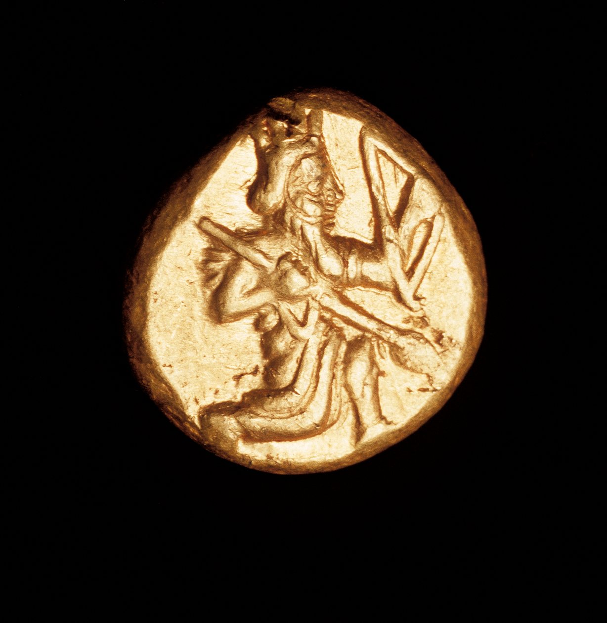 Sjelden gammel gresk mynt, gull persisk darik, stor konge knelende med bue C 450BC av Unbekannt Unbekannt