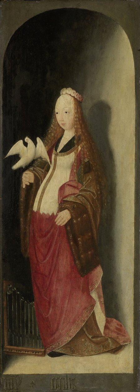 Saint Cecilia, høyre fløy av en triptyk, tilskrevet Master of the Brunswick Diptych, ca. 1490-1500 av Unbekannt Unbekannt