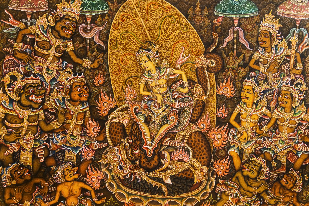 Semara og Ratih, maleri av Ketut Mandra utstilt på Puri Painting Museum, Ubud, Bali, Indonesia av Unbekannt Unbekannt