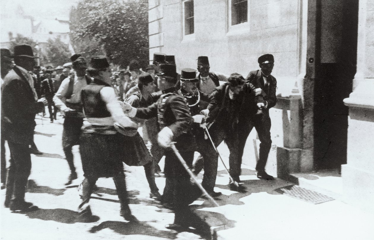 Bombekasteren arrestert i Sarajevo, 1914 av Unbekannt Unbekannt