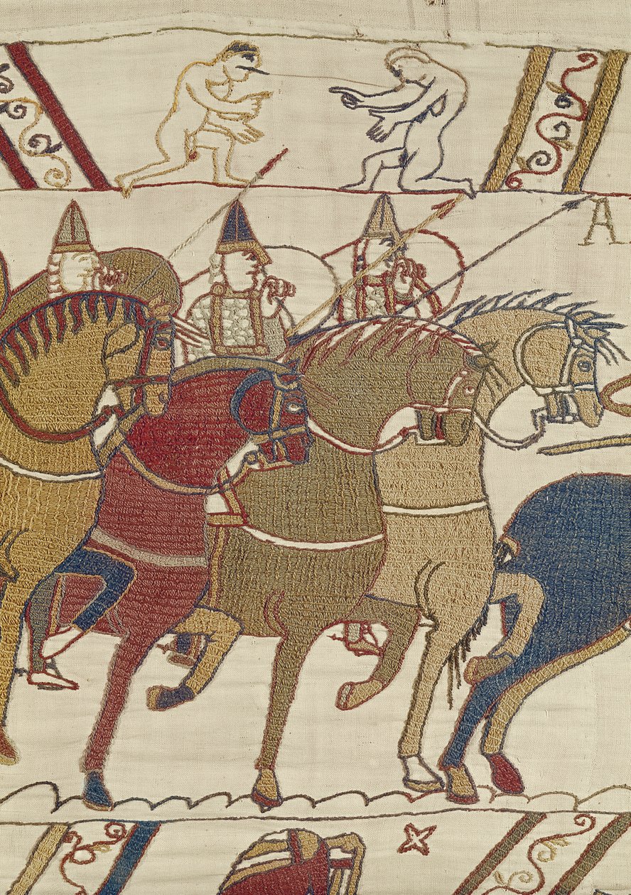 Normannerne dro fra Hastings for å angripe Harold, Bayeux Tapestry av Unbekannt Unbekannt