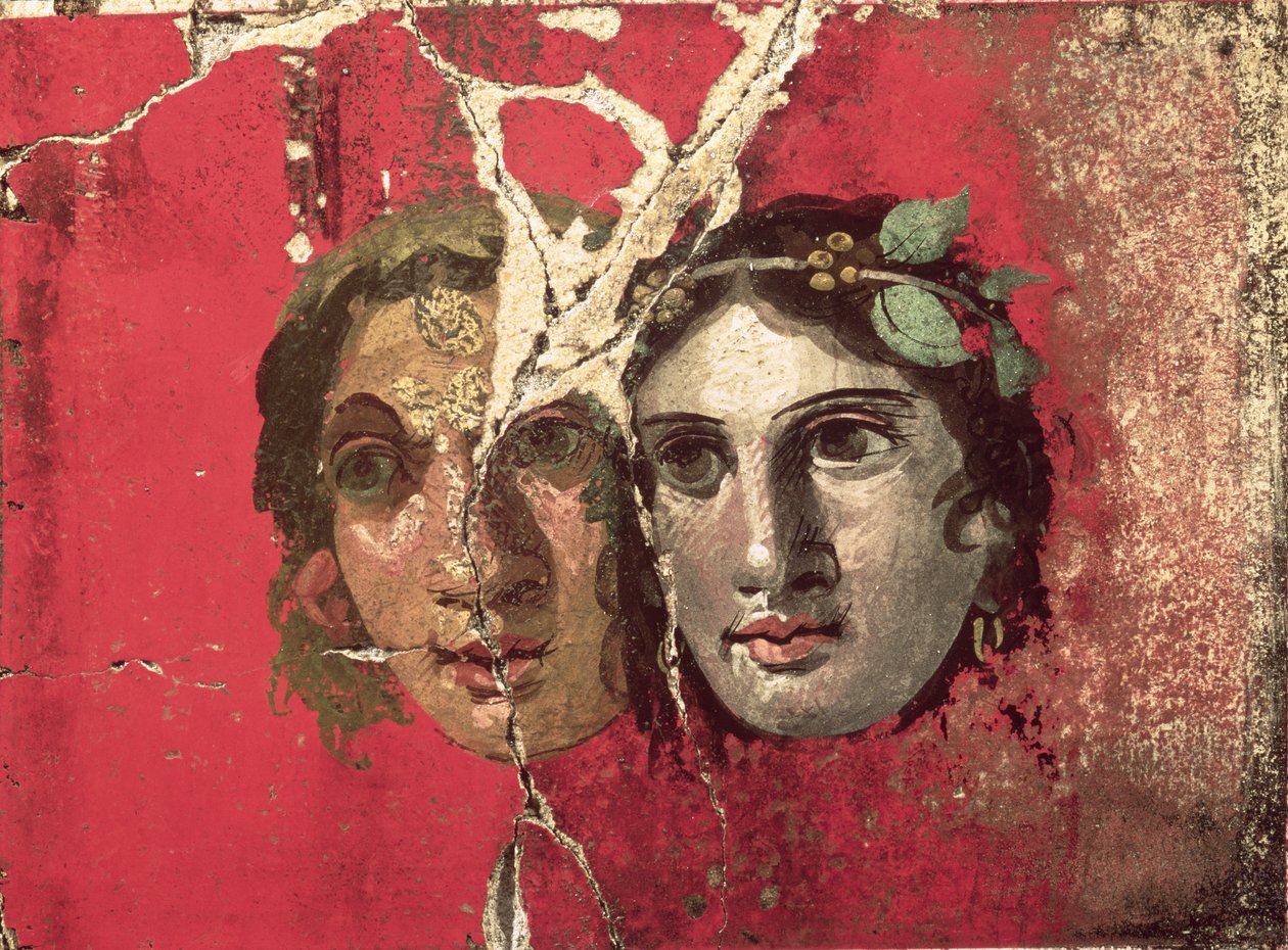 Veggmaleri av et par, Pompeii, 1. århundre e.Kr av Unbekannt Unbekannt