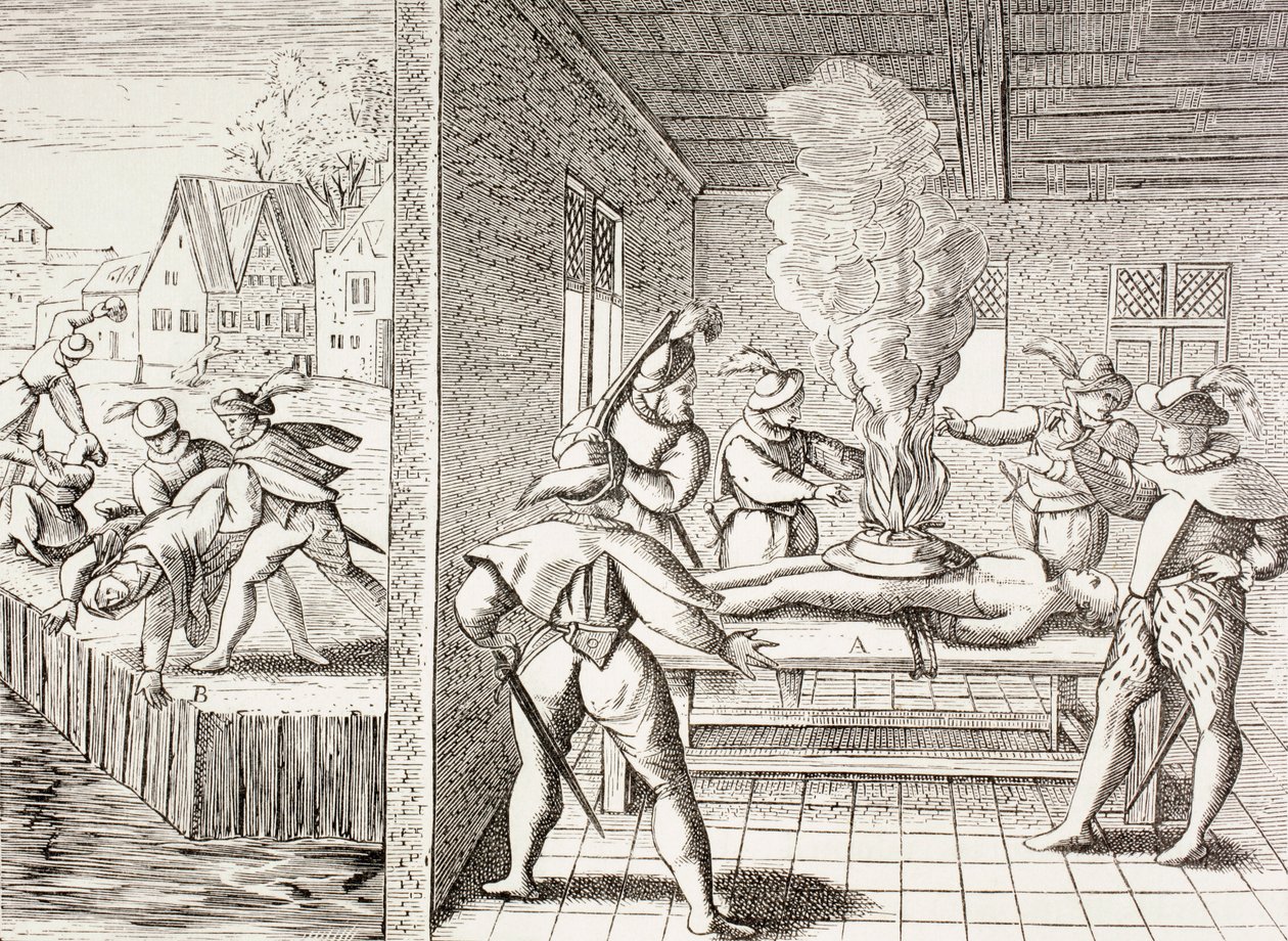 1500-tallspropaganda som illustrerer vold fra Gueux mot katolikkene, fra 