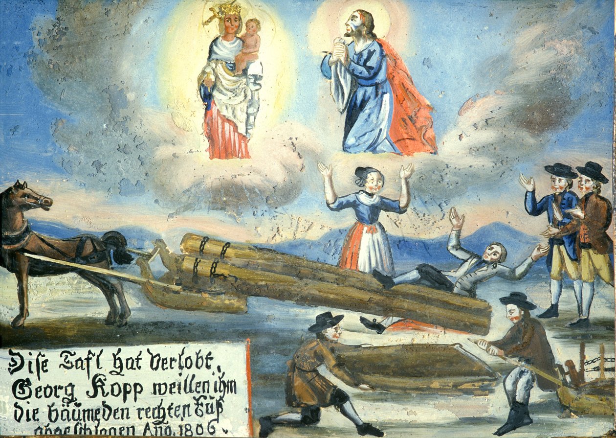 1806 votivbilde, skade, treverk, Neukirchen ved Holy Blood Pilgrimage Museum, Cham, Oberpfalz, Øvre Pfalz, Bayern, Tyskland av Unbekannt