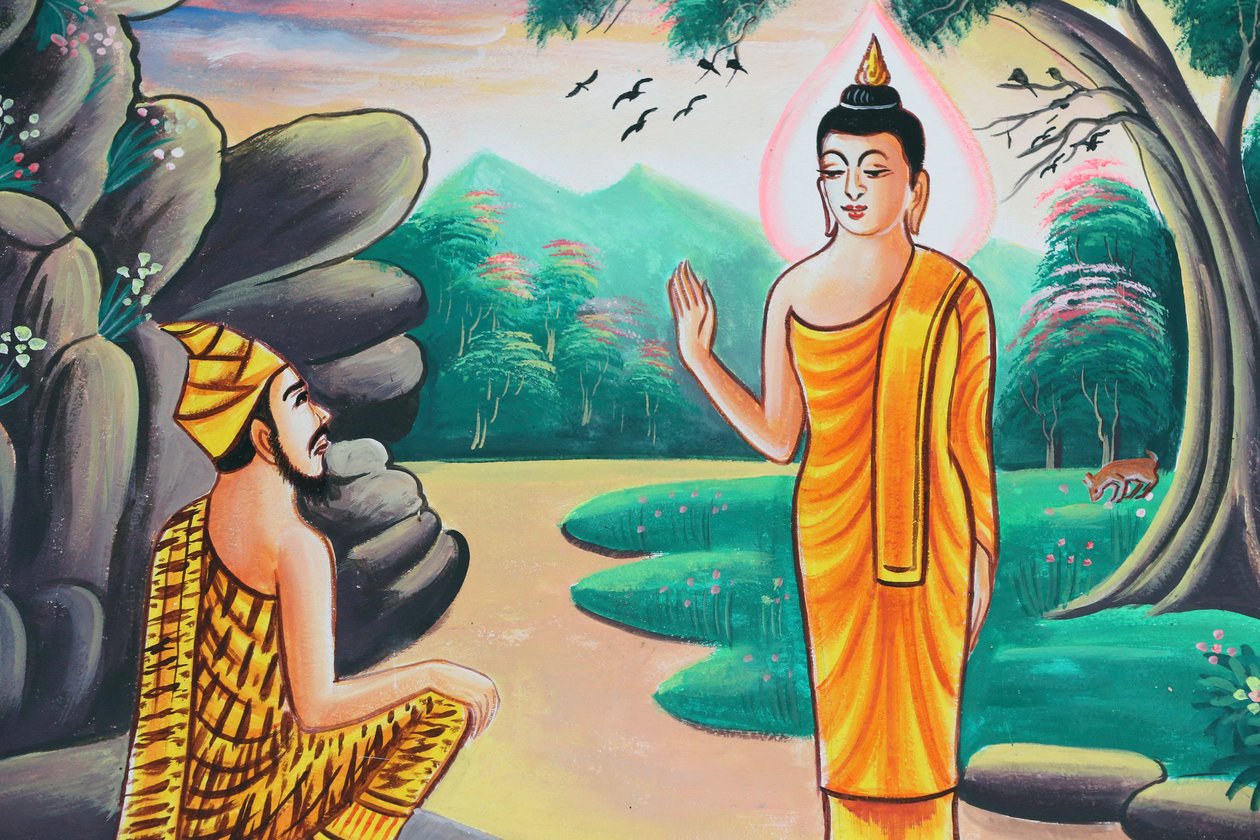 20151103, Kasi, Laos: Maleri som skildrer livshistorien til Shakyamuni Buddha av Unbekannt