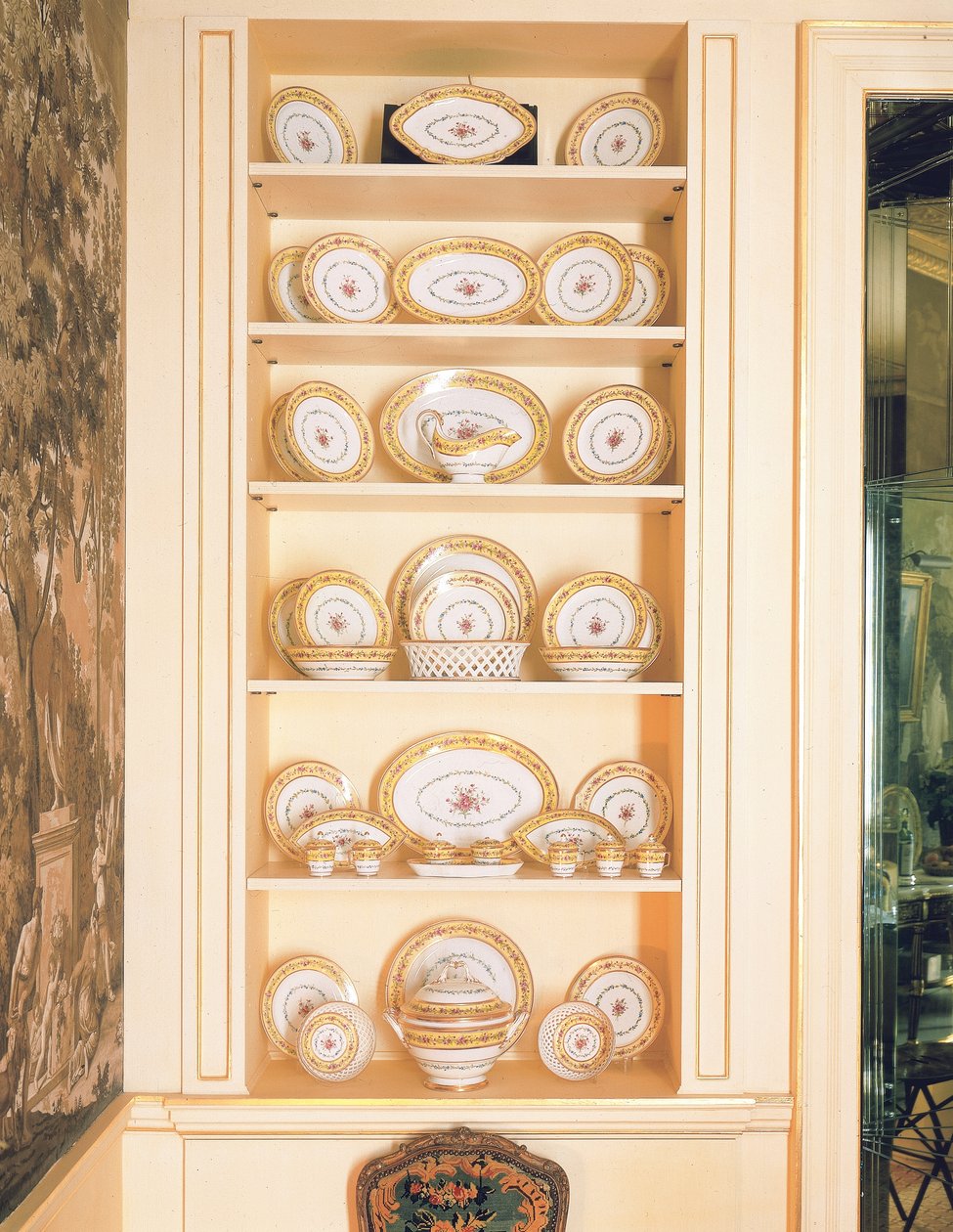 Middagsservering i Paris (Rue des Crussol), ca. 1792-95 (porselen) av Unbekannt