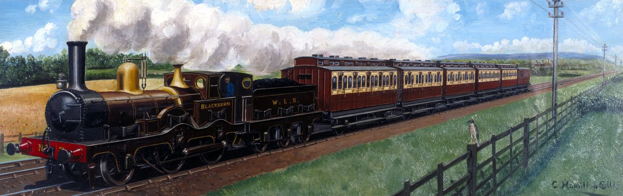Et West Lancashire Railway-tog trukket av lokomotivet 