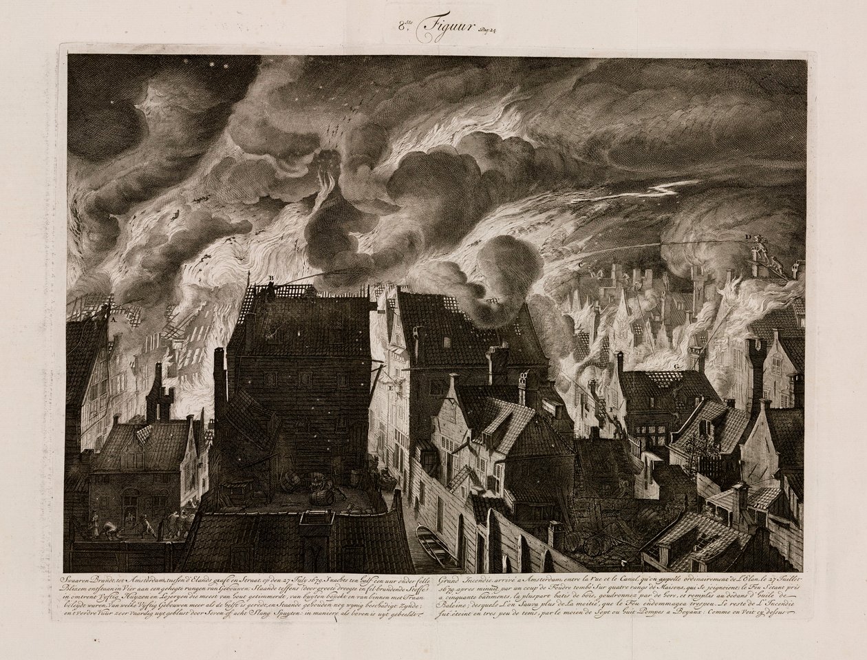 En stor brann, Amsterdam, Holland, 27. juli 1679 av Unbekannt