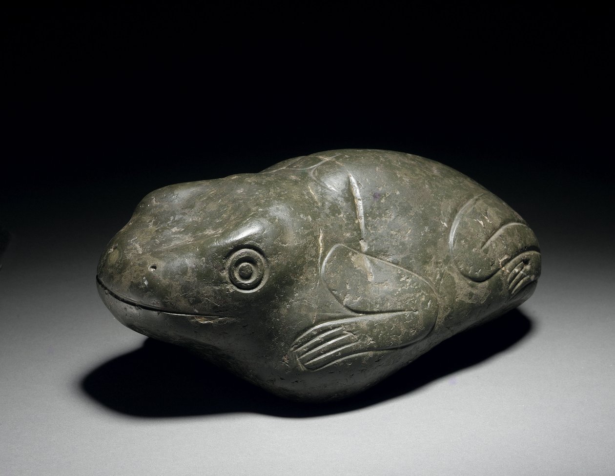 En sjelden aztekisk steinfrosk, ca. 1200-1521 av Unbekannt