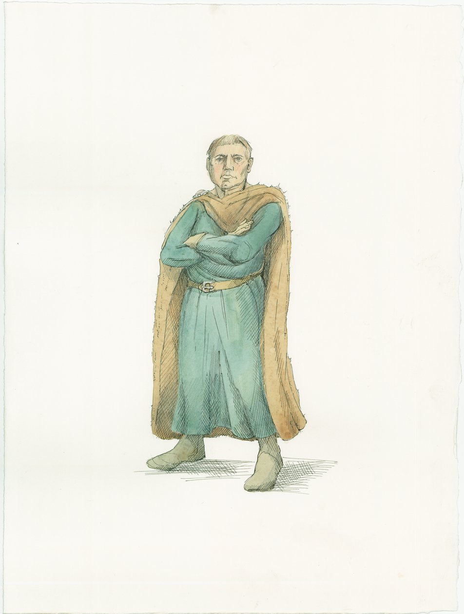 En rekonstruksjonsillustrasjon som viser hertug William av Normandie rundt 1066 av Unbekannter Künstler