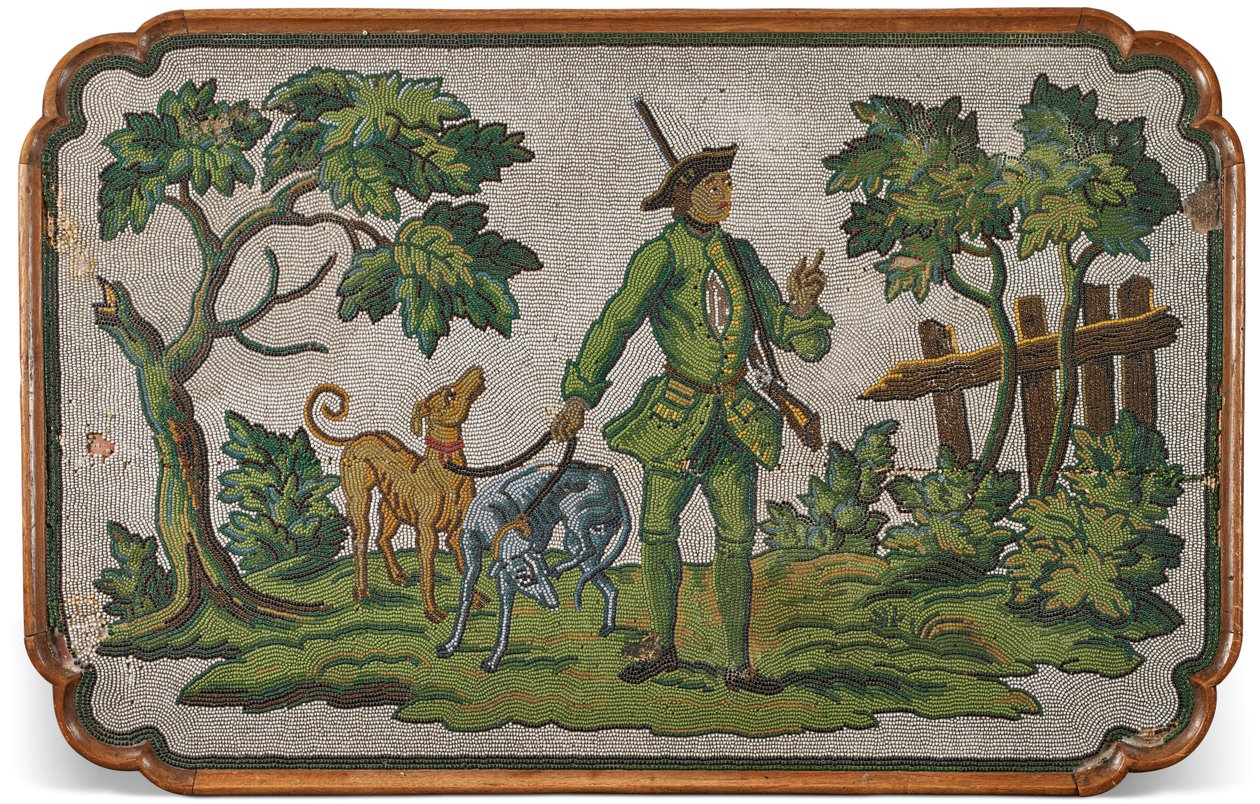 En topp av en tysk eik og perlebord, ca. 1740 av Unbekannter Künstler