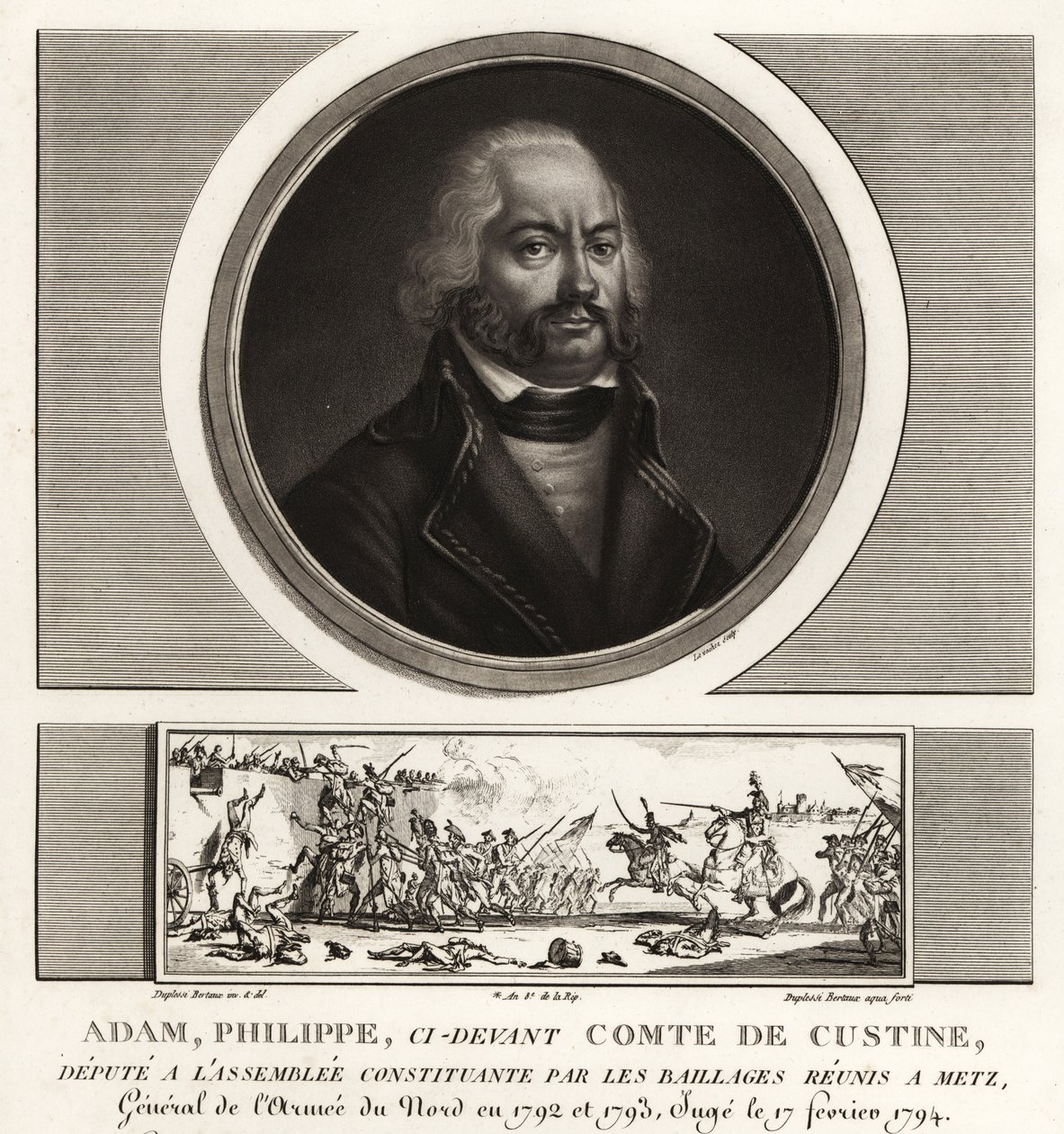 Adam Philippe, Comte de Custine, fransk revolusjonær general, henrettet for forræderi 1793 av Unbekannt