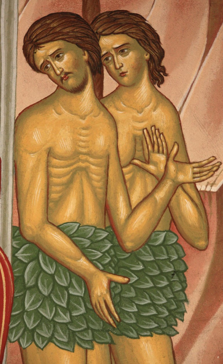 Adam og Eva. Saint-Antoine-le-Grand ortodokse kirke Saint-Laurent-en-Royans Frankrike av Unbekannt