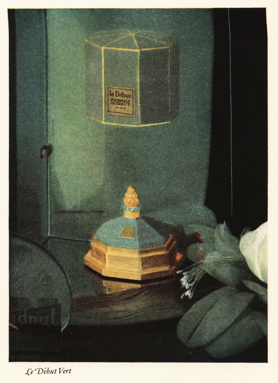 Annonse for Richard Hudnut-parfyme, Parfum Le Debut Vert av Unbekannter Künstler
