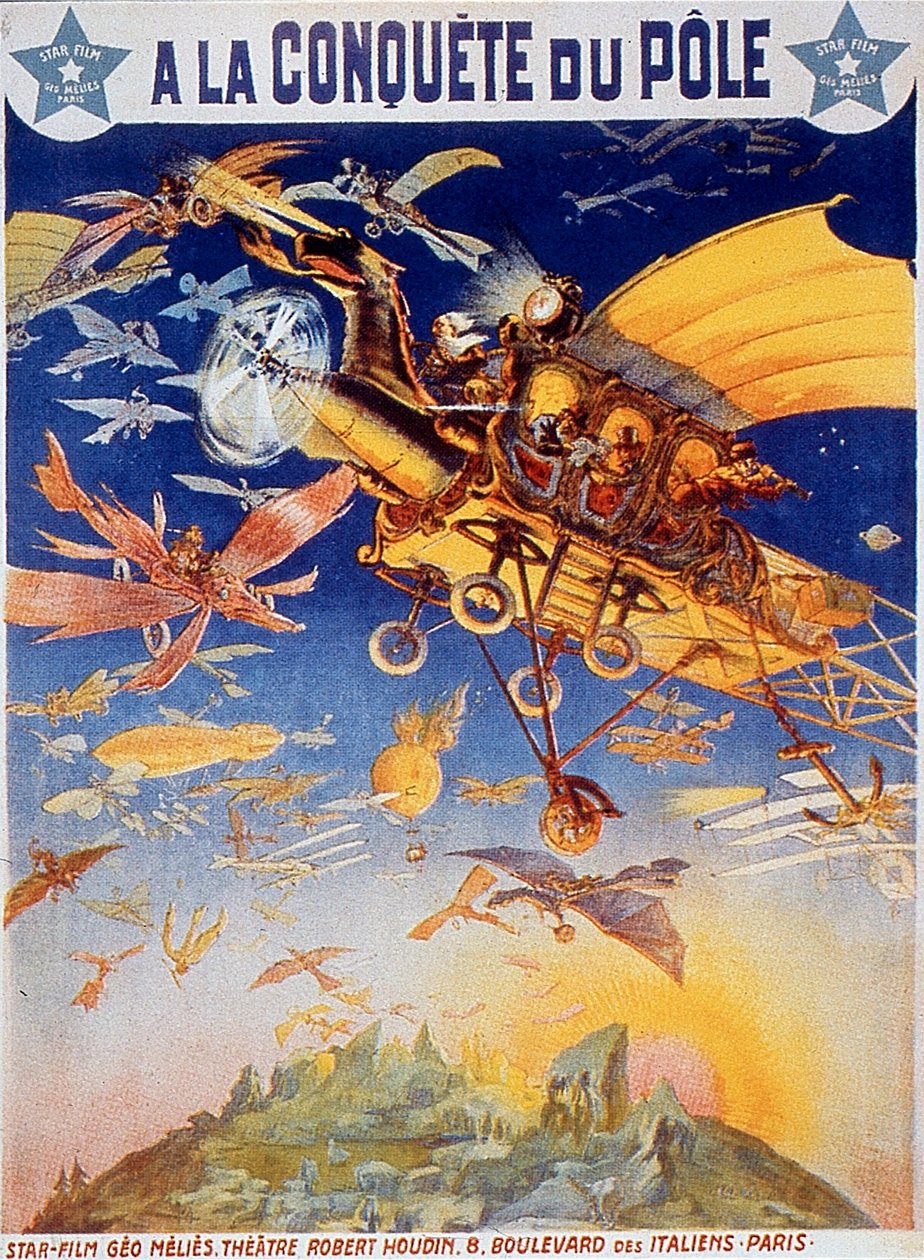 Plakat av filmen A la conquete du Pole av Georges Melies 1912 Stumfilm av Unbekannt