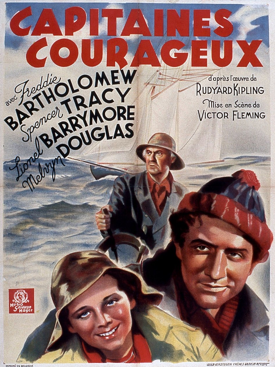 Captains Courageous filmplakat av VictorFleming med Freddie Bartholomew (barn) Spencer Tracy og Lionel Douglas 1937 (etter Rudyard Kipling) av Unbekannt