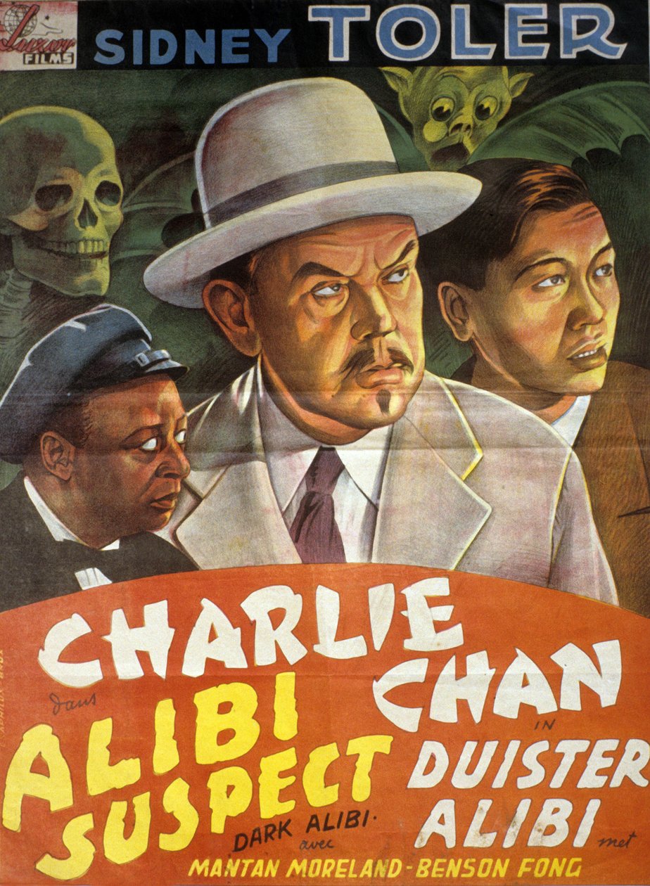 Plakat for filmen Charlie Chan: Alibi suspect (mørkt alibi) regissert av Phil Karlson med SidneyToler av Unbekannt