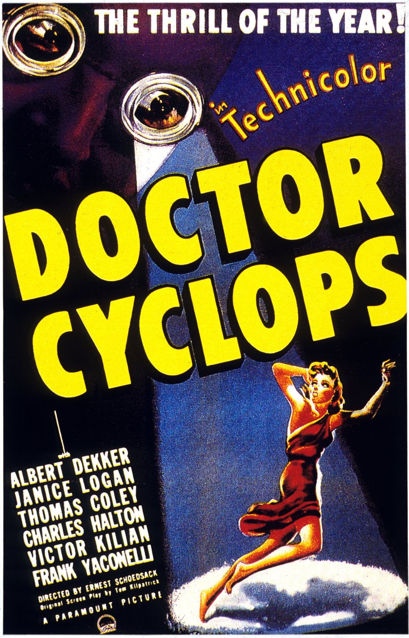 Plakat for filmen Doctor Cyclops, DR. CYCLOPS, av ERNESTSCHOEDSACK, med Albert Dekker 1940 av Unbekannt