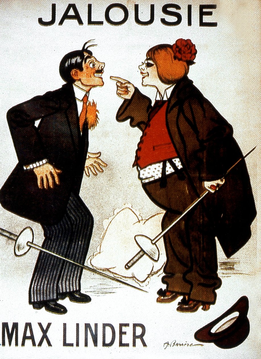 Filmplakat Jealousy (Max and the jealous husband) av MaxLinder med Max Linder 1914 Stumfilm - Stumfilm av Unbekannt