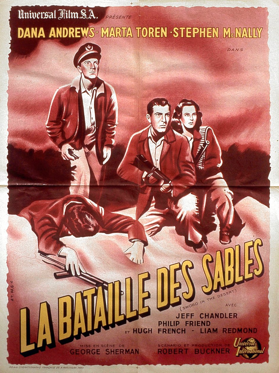 Plakat av filmen Battle of the Sands av GeorgeSherman med Dana Andrews Marta Toren og Stephen Mc Nally 1949 av Unbekannt