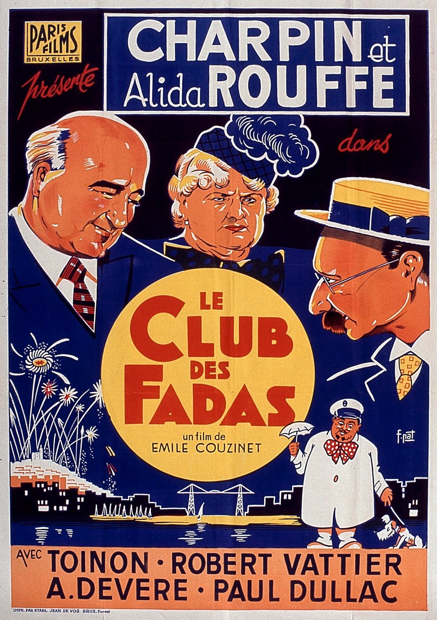 Plakat for filmen Le Club des fadas med Fernand Charpin og Alida Rouffe av EmileCouzinet 1939 av Unbekannt