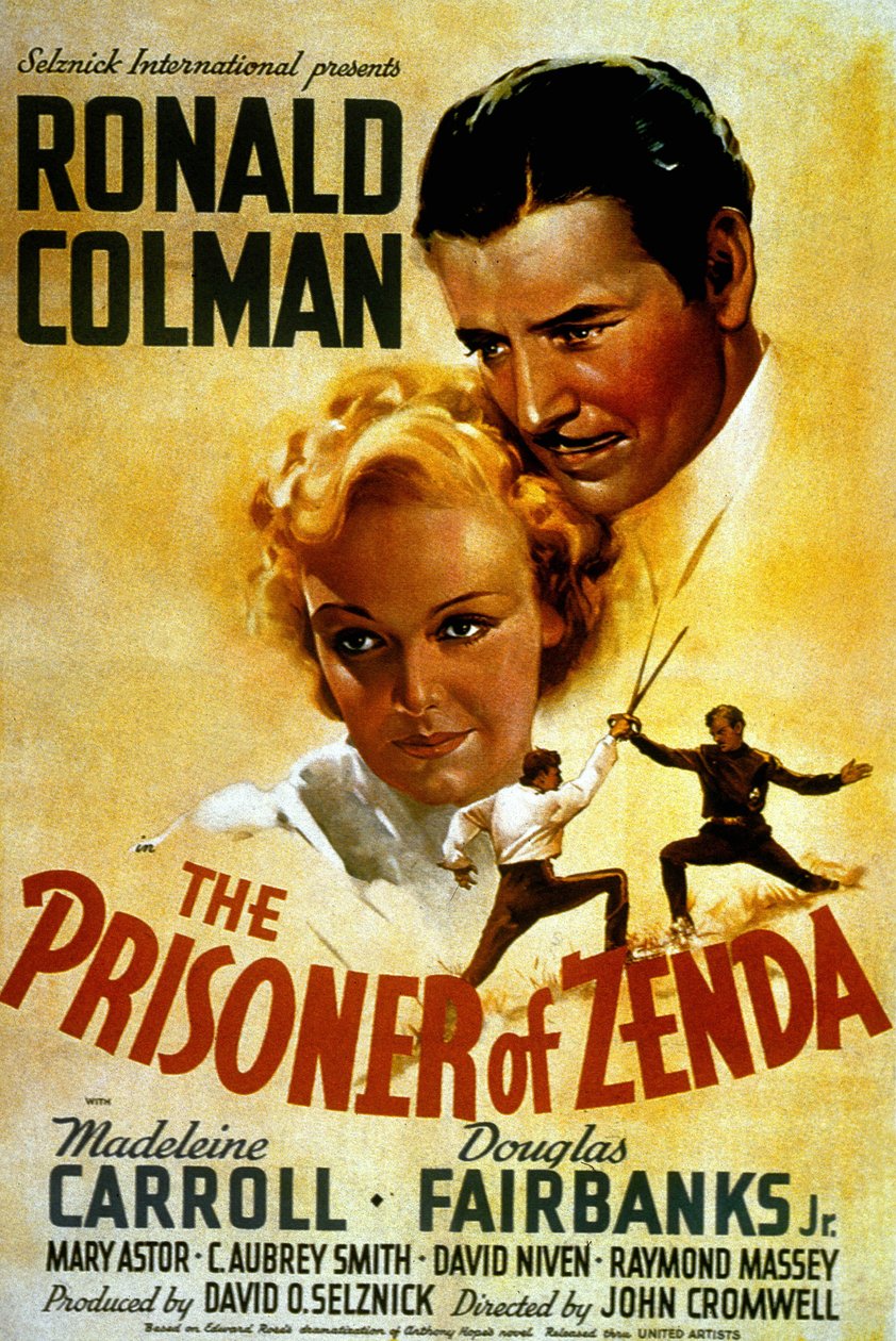 Plakat for filmen The Prisoner of Zenda av JohnCromwell med Madeleine Carroll og Douglas Fairbank Jr 1937 av Unbekannt