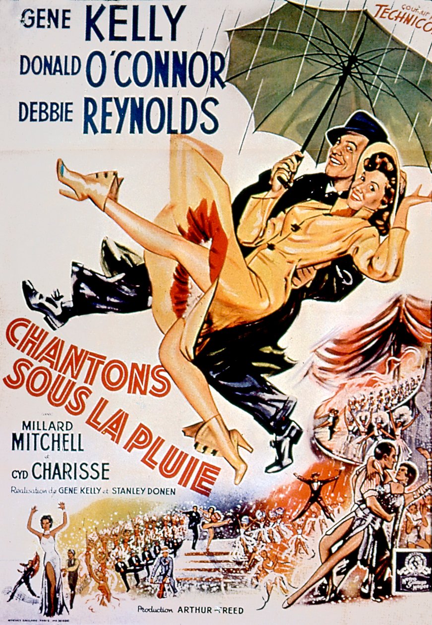 Singin' in the rain filmplakat av StanleyDonen og GeneKelly med Gene Kelly og Debbie O'Connor 1953 av Unbekannt