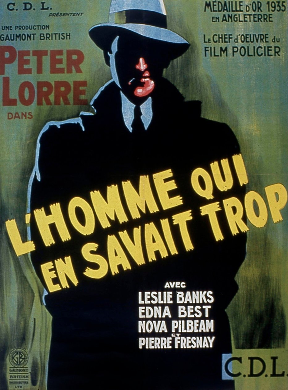 THE MAN WHO KAWAN TOO MECH filmplakat regissert av AlFredhitchCock med Peter Lorre 1934 av Unbekannt