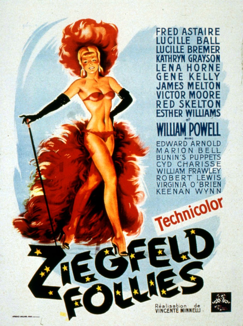 ZIEGFELD FOLLIES filmplakat regissert av LemuelAyers med Lucille Ball av Unbekannt