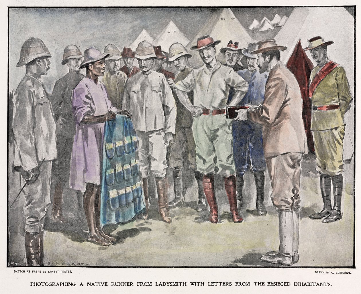 Afrikaner som leverte brev til britiske soldater under boerkrigen, ca 1900 av Unbekannt