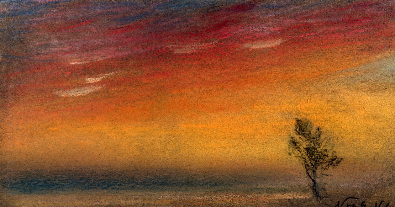 Etterglød forårsaket av utbruddet i Krakatoa, 9. november 1883 av Unbekannter Künstler