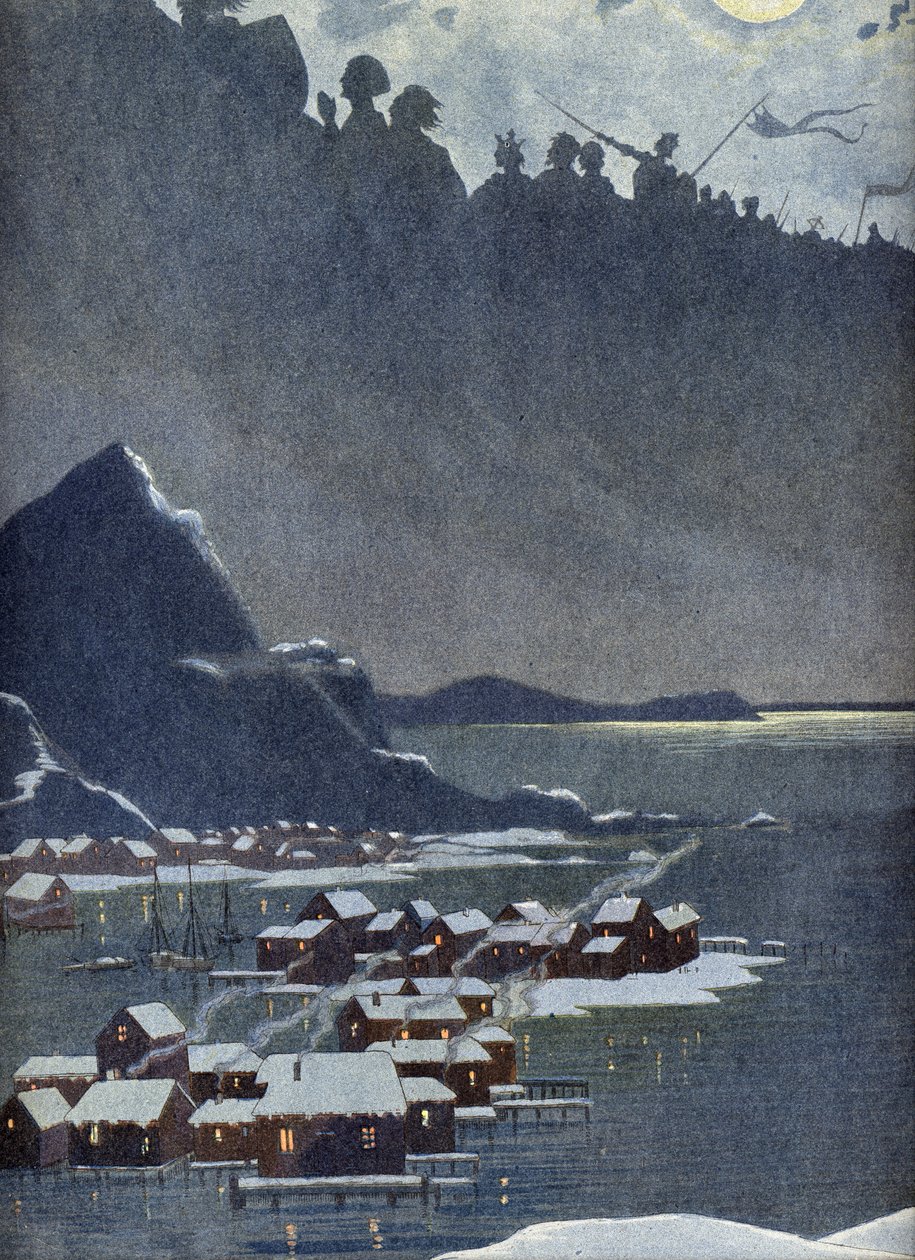 Allegori av den svenske nasjonalsangen, rundt 1900 (illustrasjon) av Unbekannter Künstler
