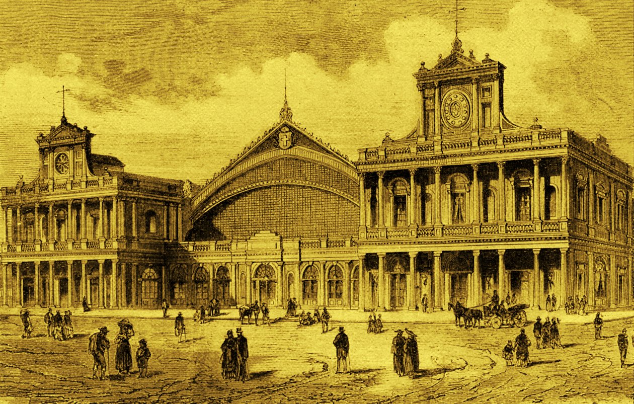 Anhalt jernbanestasjon i Berlin, ca 1880 av Unbekannter Künstler
