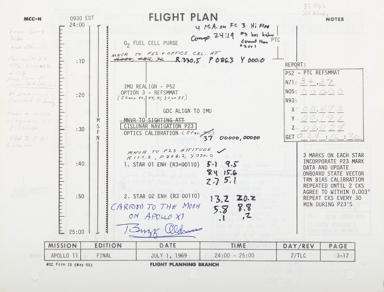 Apollo 11 Flight Plan, s 3-17/3-18. NASA/MSC av Unbekannt