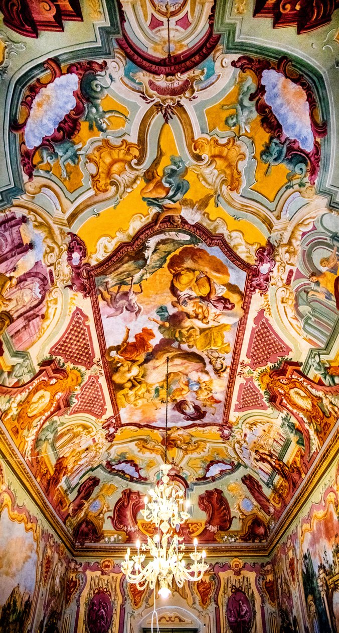 Arcadia-rom med fresker av Domenico Carella, Palazzo Ducale, Martina Franca, Apulia, Martina Franca, Apulia, Italia, Europa (bilde) av Unbekannter Künstler