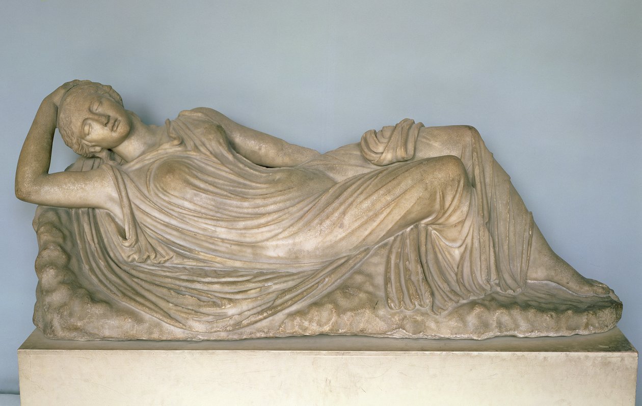 Ariadne Asleep, hellenistisk fra Alexandria, 2. århundre f.Kr. (marmor) av Unbekannt