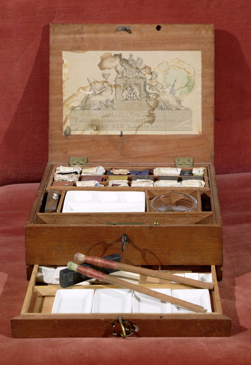 Kunstnerens akvarellmalingsboks laget av R.Ackermann, ca. 1820 (bilde) av Unbekannt