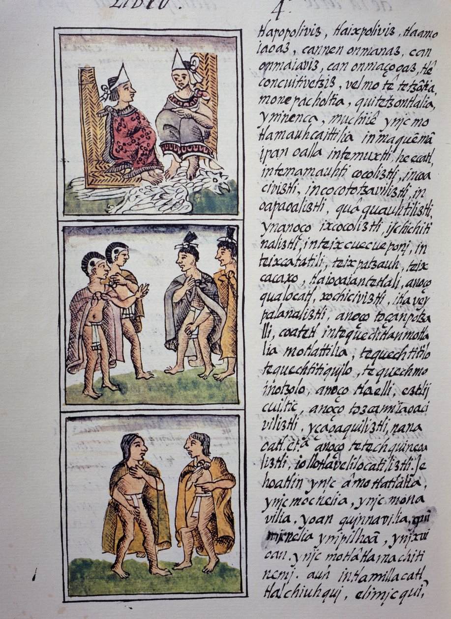 Aztec Society, Book IV of Florentine Codex, Tospråklig versjon på spansk og Nahuatl, General History of Things of New Spain, Aztec sivilisasjon av William M. Timlin