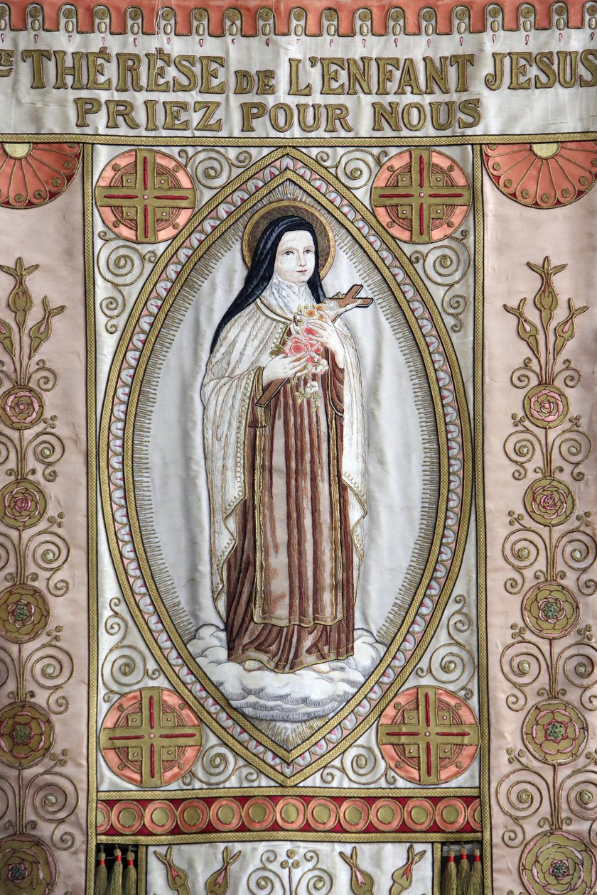 Banner: ""St. Therese av Jesusbarnet, be for oss."", Honfleur, Frankrike av Unbekannt