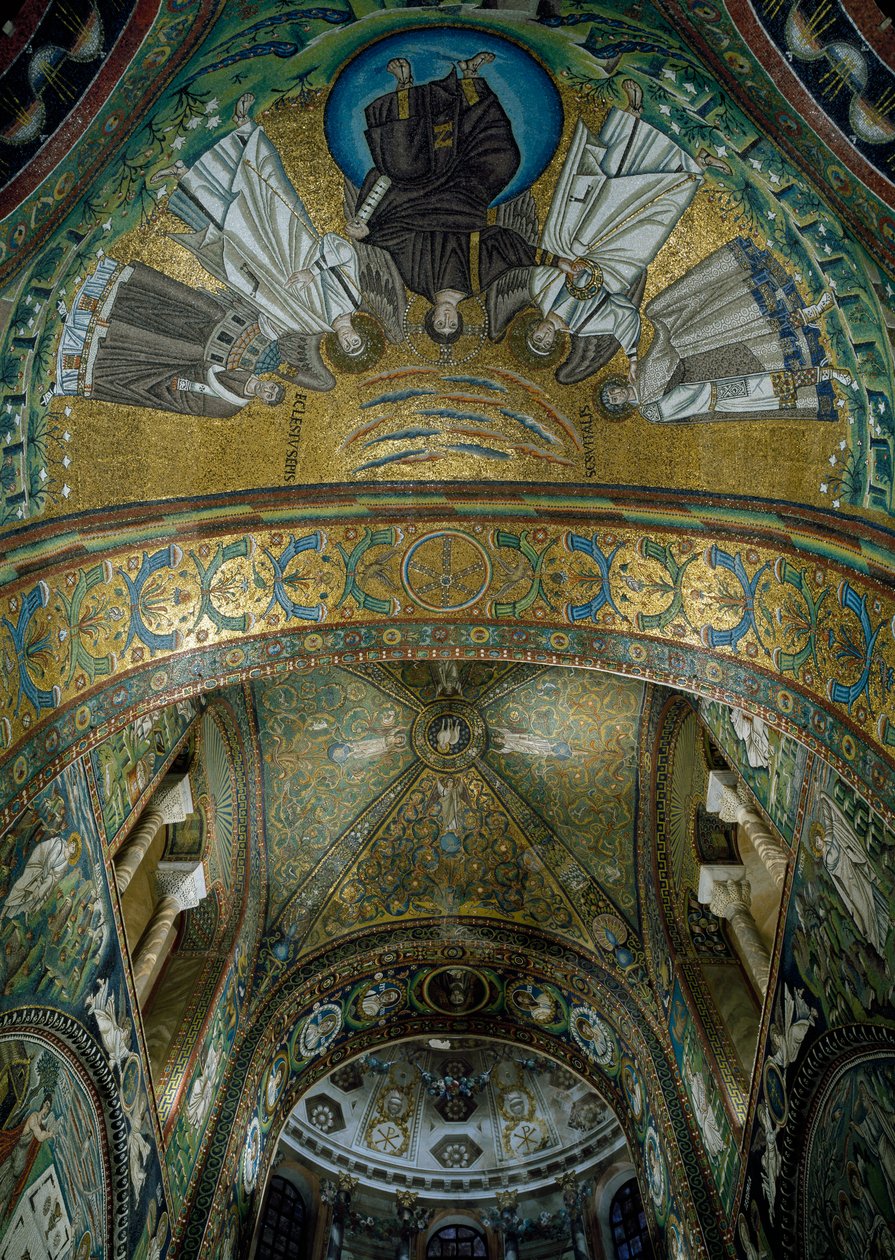 Basilica of San Vitale, mosaikker i apsishvelv, Ravenna, Emilia-Romagna, Italia av William M. Timlin