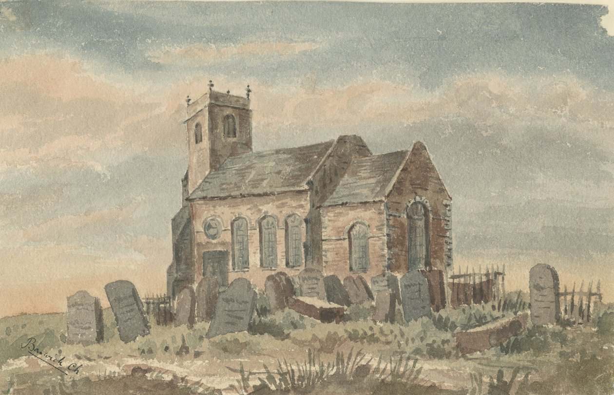 Baswich Church: akvarellmaleri, og [c 1850] av Unbekannt