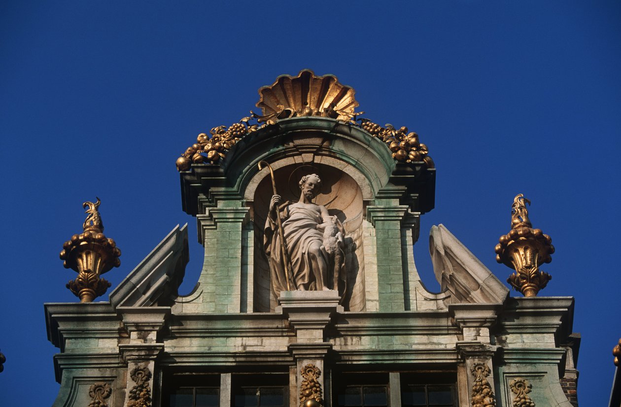 Belgia, Brussel, Grand Place, arkitektonisk detalj av Benjamin Baud