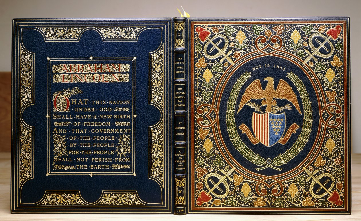 Innbinding av boken "The Gettysburg Speech and The Second Inaugural Address, 1928 av Unbekannt
