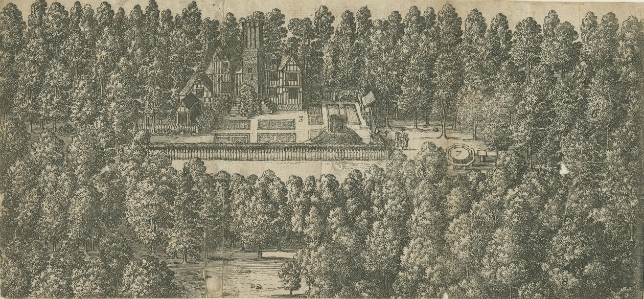 Boscobel House: gravering, og [1600-tallet] av Unbekannt