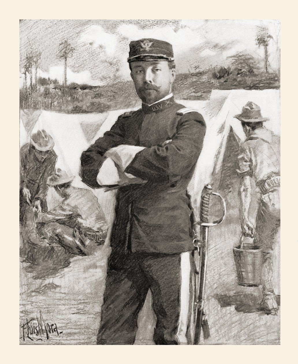 Brigadegeneral Frederick Funston fra 20. Kansas Volunteers like etter hans opprykk for tapperhet Frederick N. Funston av Unbekannt