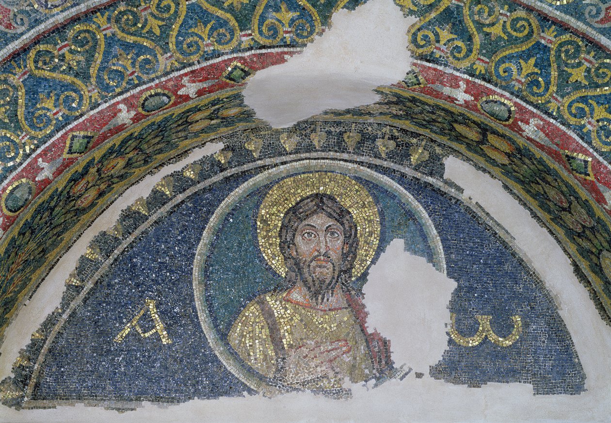 Byste av Kristus, lunette, 5.-6. århundre (mosaikk) av Unbekannt