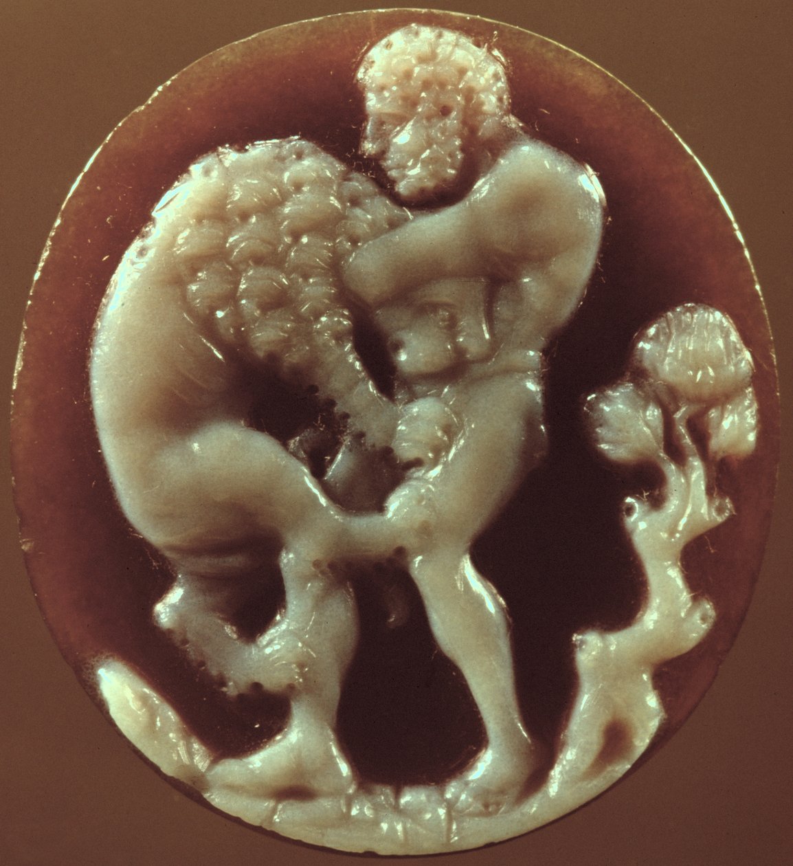 Cameo av Hercules og Nemean Lion av Unbekannt