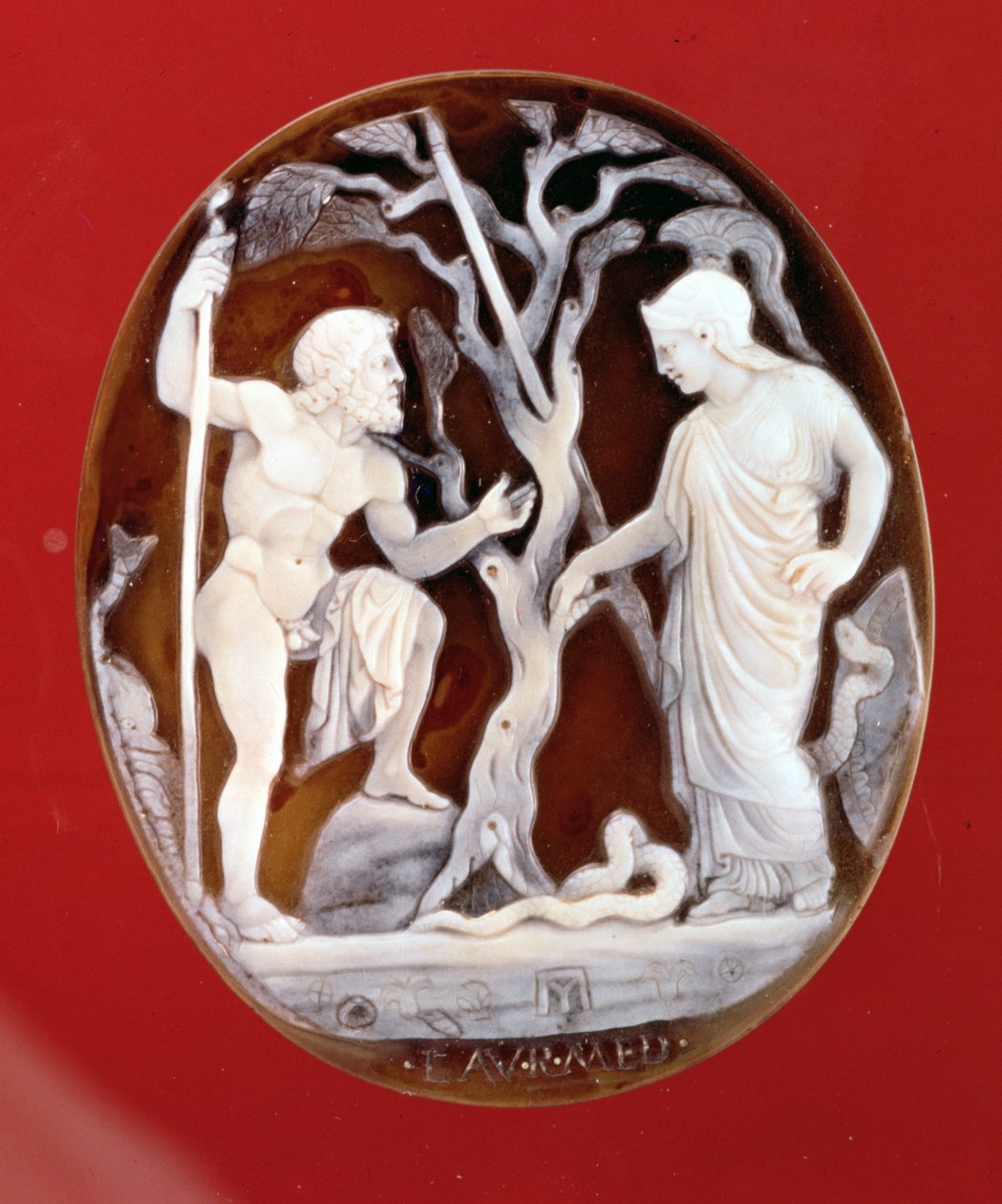 Cameo av Poseidon og Athena konkurrerer om herredømme over Attika av Unbekannt